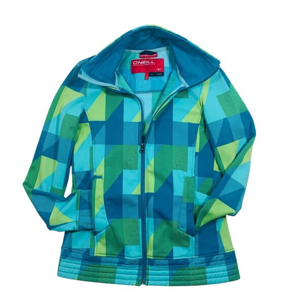 O'NEILL woman's Jacket top cat's eye Geometric Fleece size Medium - Picture 4 of 15